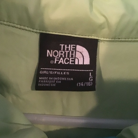 North Face Jacket Girls Size L or 14/16 Turquoise and Lime Green/Yellow - Picture 4 of 4